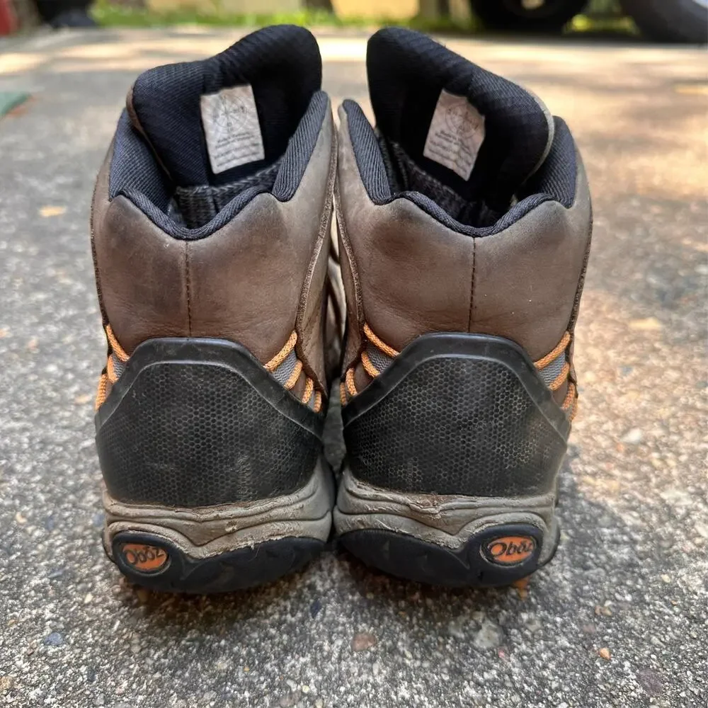 Oboz Bridger Mid Waterproof Hiking Boots Men's 9.5 B-Dry Brown Leather Lace Up